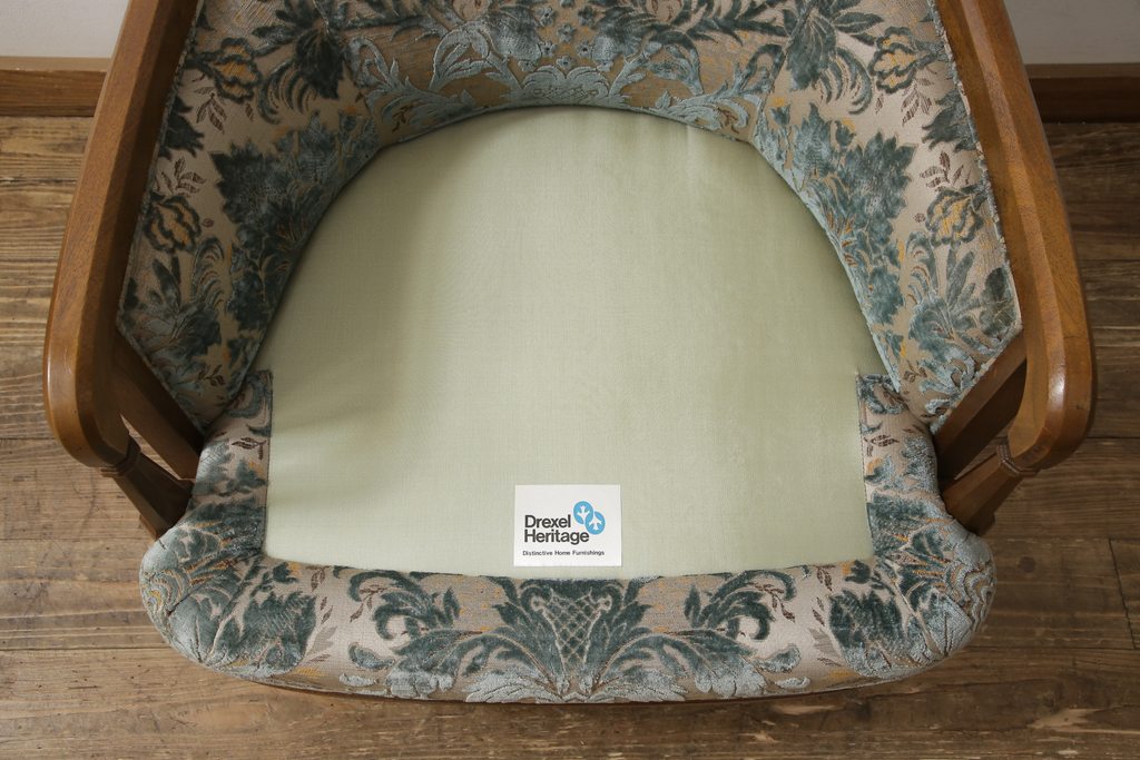 中古　DREXEL HERITAGE(ドレクセルヘリテイジ)　Upholstery(アップホルスタリー)　ローバックチェア(アームチェア、1人掛けソファ)(定価約45万円)(R-051778)