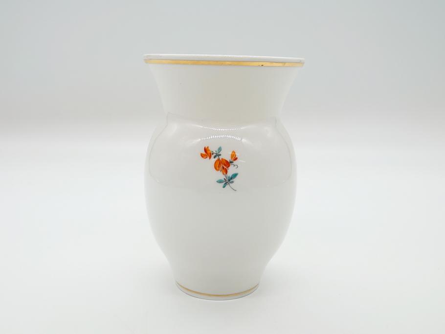 ドイツ　マイセン　Meissen　五つ花　ベーシックフラワー　優雅な佇まいが洗練された雰囲気を醸し出す花瓶(フラワーベース、花器、西洋陶磁器)(R-061650)