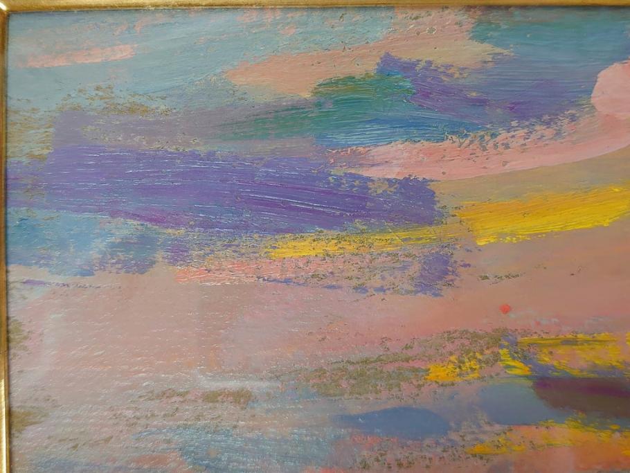 【真作】　昭和64年(1989年)　武内和夫　「昭和最後の日の出」　SM　絵画(油彩、油絵、風景、額装、外箱付)(R-082233)