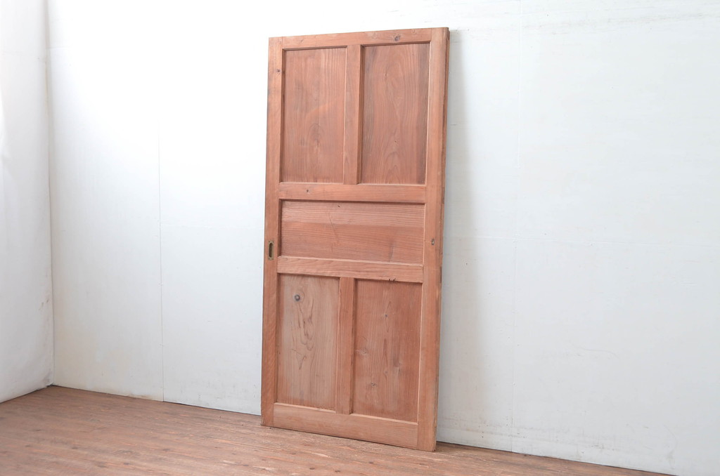 アンティーク建具　温かみのある古い木味が素敵な引き戸1枚(板戸)(R-080462)