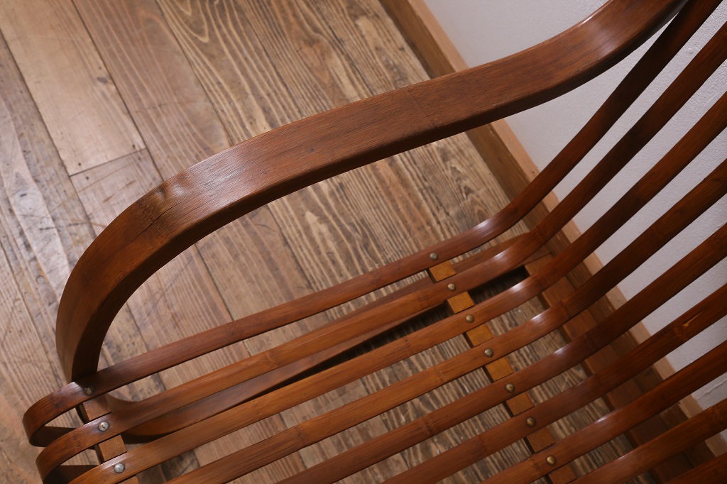 ビンテージ家具　竹興社　城所右文次　オリジナル　Bamboo Chair　バンブーチェア(アームチェア、安楽椅子、ヴィンテージ)(R-040156)