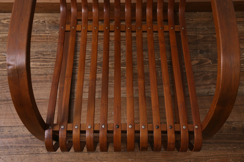 ビンテージ家具　竹興社　城所右文次　オリジナル　Bamboo Chair　バンブーチェア(アームチェア、安楽椅子、ヴィンテージ)(R-040156)