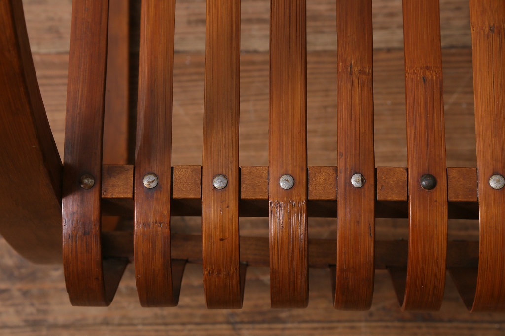 ビンテージ家具　竹興社　城所右文次　オリジナル　Bamboo Chair　バンブーチェア(アームチェア、安楽椅子、ヴィンテージ)(R-040156)