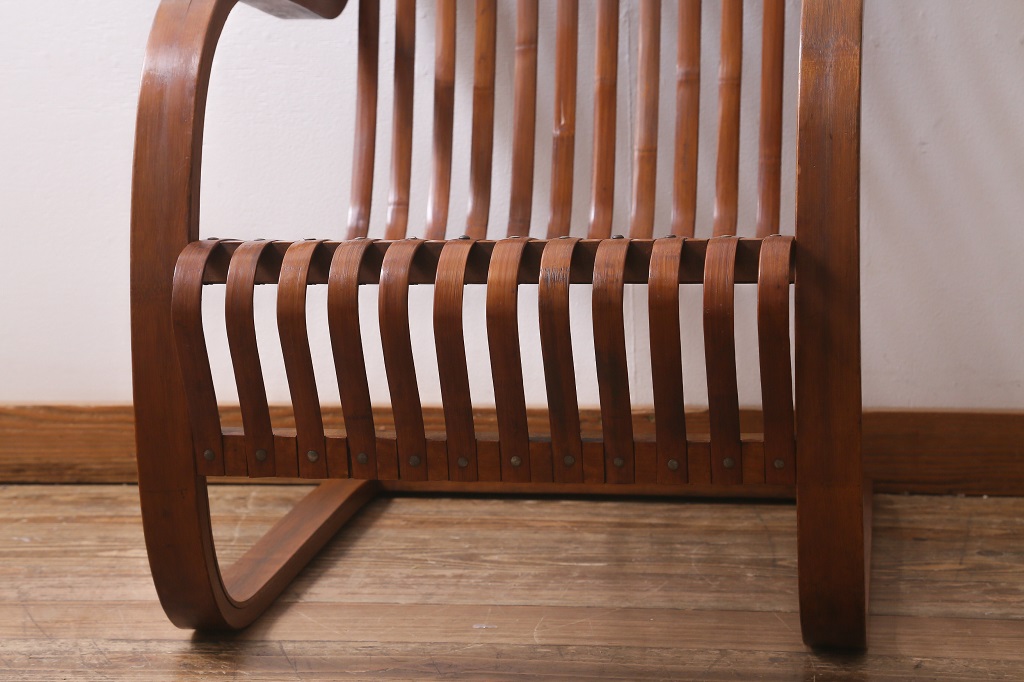 ビンテージ家具　竹興社　城所右文次　オリジナル　Bamboo Chair　バンブーチェア(アームチェア、安楽椅子、ヴィンテージ)(R-040156)