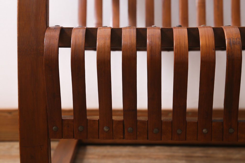 ビンテージ家具　竹興社　城所右文次　オリジナル　Bamboo Chair　バンブーチェア(アームチェア、安楽椅子、ヴィンテージ)(R-040156)