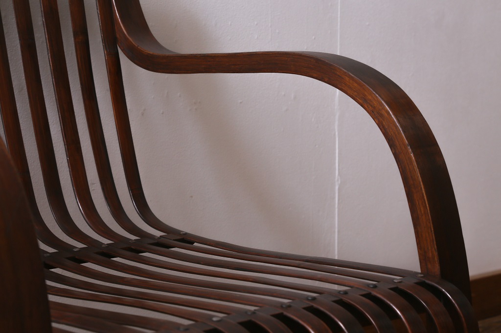 ビンテージ家具　竹興社　城所右文次　オリジナル　Bamboo Chair　バンブーチェア(アームチェア、安楽椅子)(R-040155)