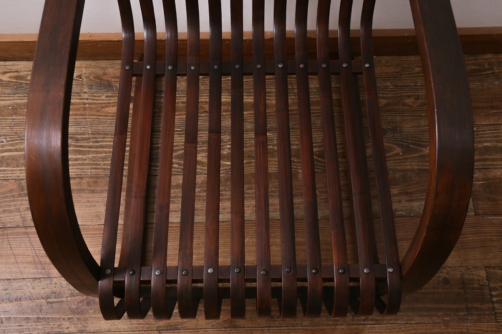ビンテージ家具　竹興社　城所右文次　オリジナル　Bamboo Chair　バンブーチェア(アームチェア、安楽椅子)(R-040155)