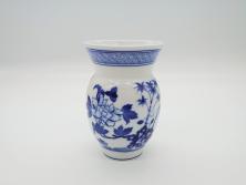 レア　ドイツ　マイセン　Meissen　ブルー　フラワー　美しい花をより引き立てる花瓶(フラワーベース、花器、西洋陶磁器、シリーズ不明)(R-061651)