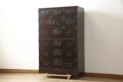 中古　美品　横浜ダニエル(daniel)　アーリーアメリカンシリーズ　A-104　 A-401吊り鏡　気品漂う洗練されたデザインが魅力的なドレッサー(吊鏡、鏡台、化粧台、ミラー,ドレッシングチェスト)(定価約68万円)(R-072821)
