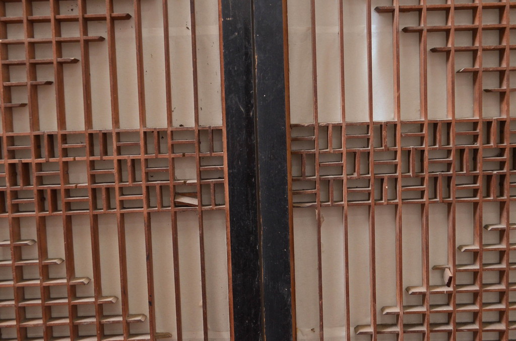 アンティーク建具　時代物!!　上作作り!!上質な和の空間を演出する組子入り書院戸4枚セット(引き戸、障子戸、窓)(R-080926)