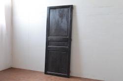 アンティーク建具　フランスアンティーク　ペイント仕上げ限定　シックなお部屋づくりに取り入れたい黒いペイントドア(建具、木製ドア)(R-080904)