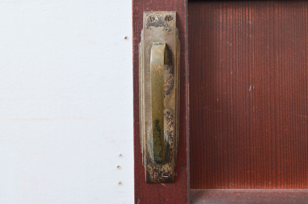 アンティーク建具　落ち着きのある色合いが魅力の舞良戸扉1枚(ドア、まいらど、板戸)(R-081061)