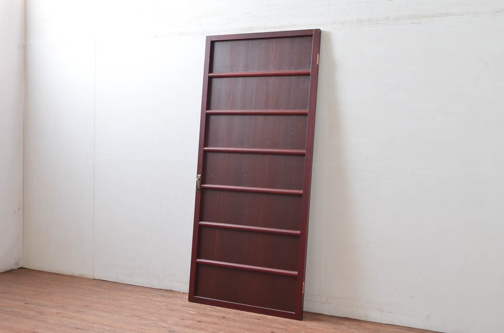 アンティーク建具　上質な和の空間を演出する舞良戸扉1枚(ドア、まいらど、板戸)(R-081063)