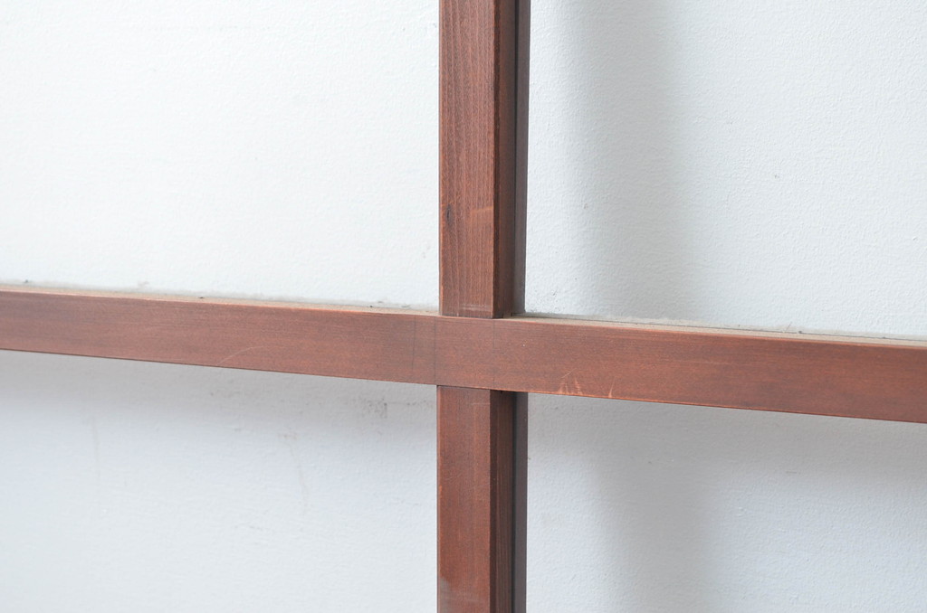 アンティーク建具　シンプルな作りが取り入れやすい!作りの良いガラス戸2枚セット(引き戸、建具)(R-080979)