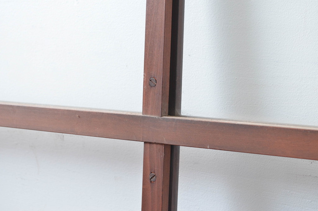 アンティーク建具　シンプルな作りが取り入れやすい!作りの良いガラス戸2枚セット(引き戸、建具)(R-080979)