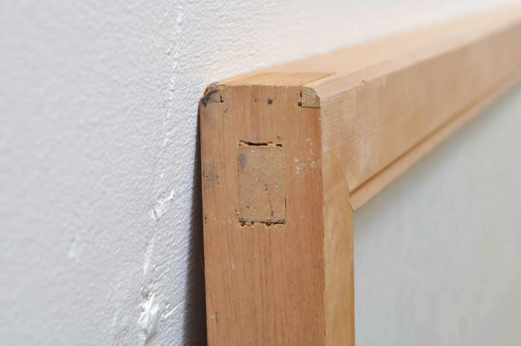 ビンテージ建具　凝ったデザインが魅力的な障子付き組子欄間1枚(明かり取り、明り取り、ヴィンテージ)(R-076361)