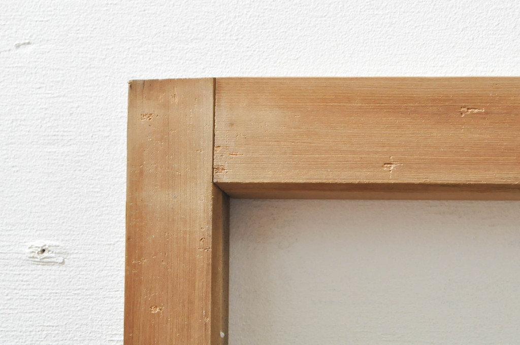 アンティーク建具　かわいらしい波千鳥の透かし彫り入り欄間2枚セット(明り取り、明かり取り)(R-076357)