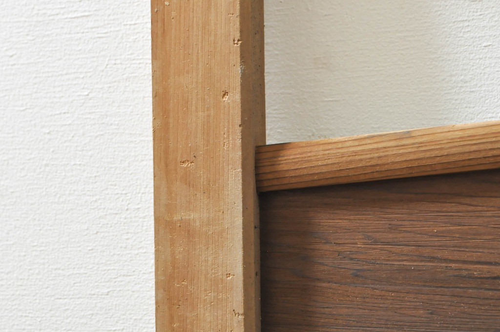 アンティーク建具　かわいらしい波千鳥の透かし彫り入り欄間2枚セット(明り取り、明かり取り)(R-076357)