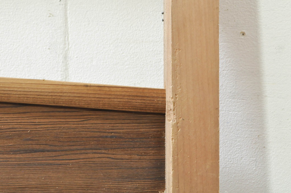 アンティーク建具　かわいらしい波千鳥の透かし彫り入り欄間2枚セット(明り取り、明かり取り)(R-076357)