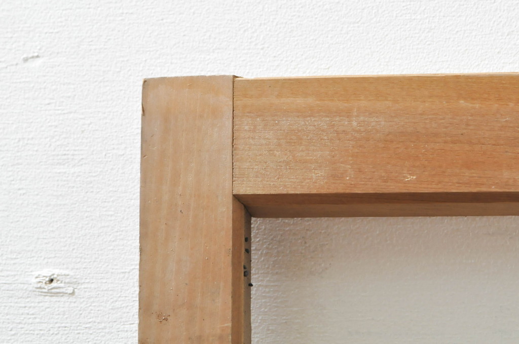 アンティーク建具　かわいらしい波千鳥の透かし彫り入り欄間2枚セット(明り取り、明かり取り)(R-076357)