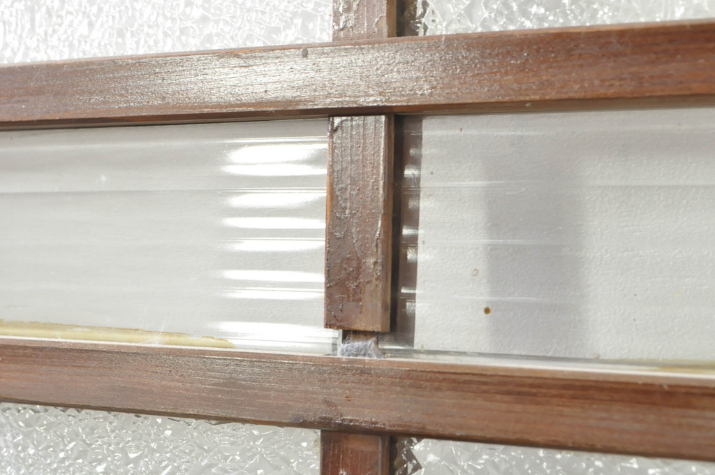 アンティーク建具　大正ロマンな雰囲気を盛り上げるガラス戸1枚(引き戸)(R-076331)