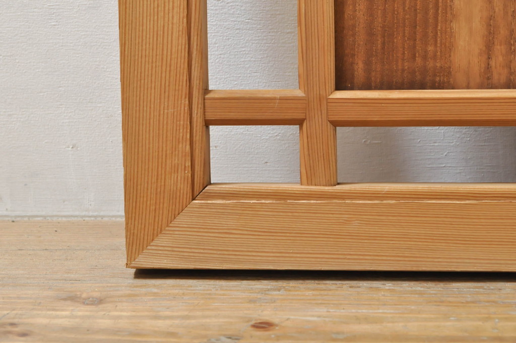 ビンテージ建具　波千鳥のデザインが上品な彫刻欄間2枚セット(明り取り、明かり取り、ヴィンテージ)(R-076351)