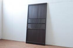 アンティーク建具　アクリル板入り　和モダンテイストのお部屋に取り入れたい格子帯戸1枚(引き戸、格子戸、板戸)(R-081066)