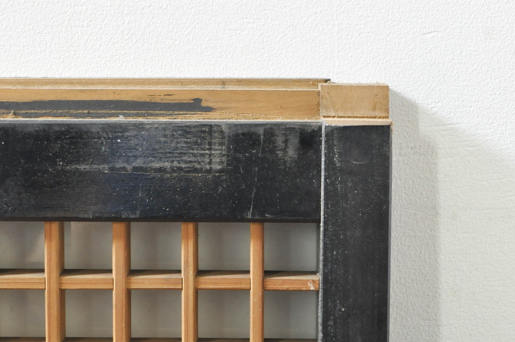アンティーク建具　片面ガラス　上質な和の空間を演出する書院戸2枚セット(引き戸、窓)(R-076344)