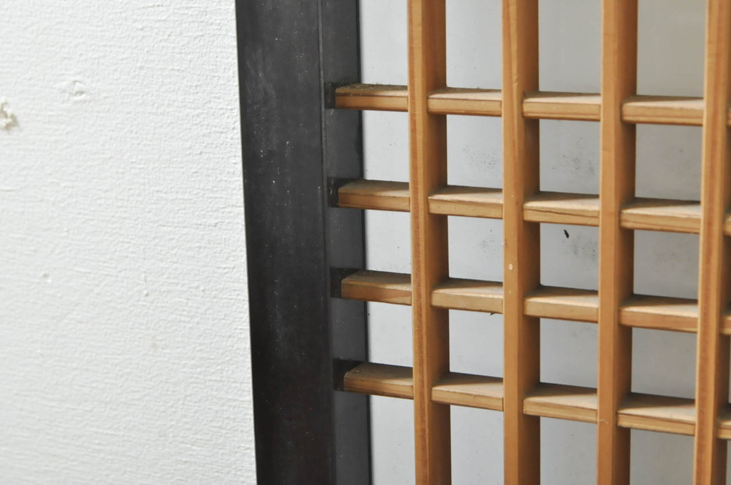 アンティーク建具　片面ガラス　上質な和の空間を演出する書院戸2枚セット(引き戸、窓)(R-076344)