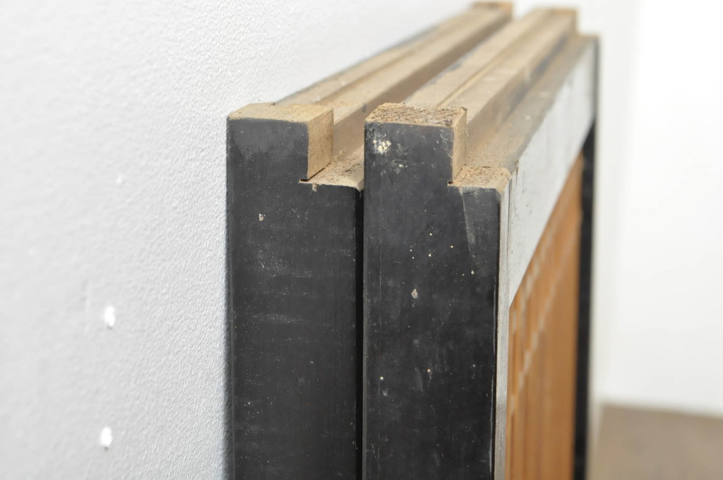 アンティーク建具　片面ガラス　上質な和の空間を演出する書院戸2枚セット(引き戸、窓)(R-076344)