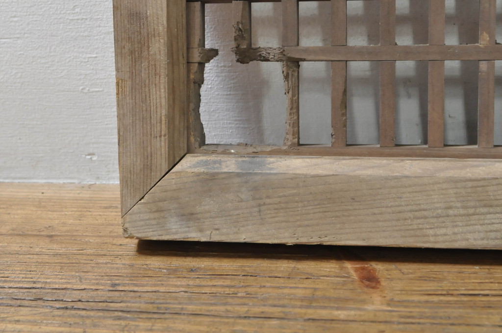 アンティーク建具　和の雰囲気溢れる格子欄間1枚(明かり取り、筬欄間、おさらんま、オサランマ)(R-076075)