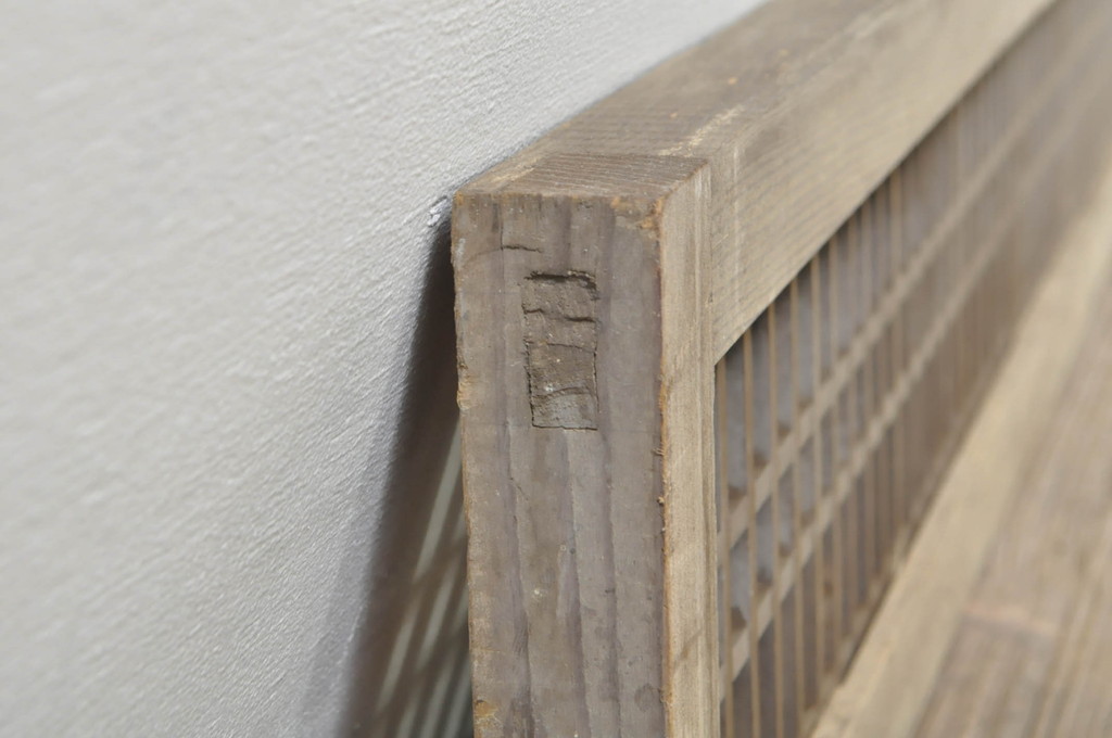 アンティーク建具　和の雰囲気溢れる格子欄間1枚(明かり取り、筬欄間、おさらんま、オサランマ)(R-076075)