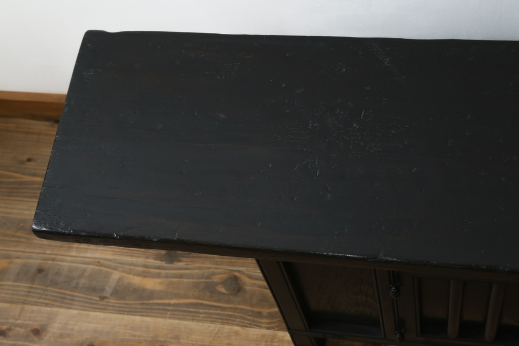 アンティーク家具　李朝家具　アジアンテイストの空間づくりにおすすめなローボード(収納棚、戸棚、テレビ台、テレビボード、リビングボード、花台、飾り台、ベンチ)(R-080415)