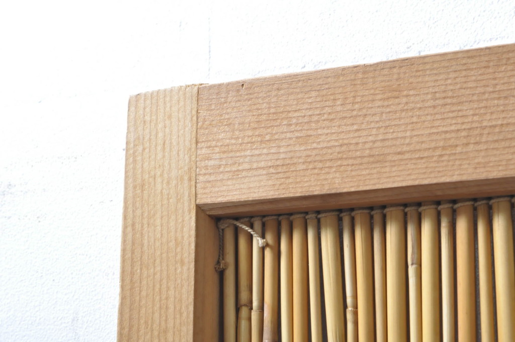 ビンテージ建具　つづれガラス　涼しげな和の空間を演出する幅狭夏戸4枚セット(引き戸、簾戸、簀戸、葭戸、すど、夏障子、ヴィンテージ)(R-077448)