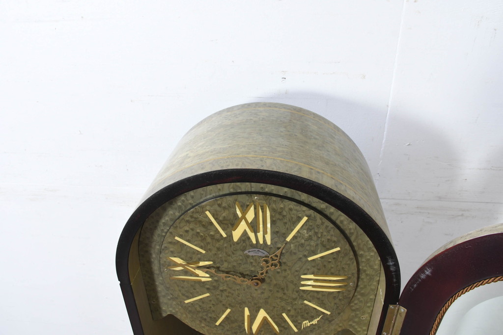 中古　美品　ARTEM(アルテム)社製　Diamantini Domeniconi(ディアマンティーニ　ドメニコーニ)　バーズアイメープル　端正な作りの真鍮(しんちゅう)象嵌入りホールクロック(時計台、振り子時計、ディスプレイ)(定価約50万円)(R-082157)