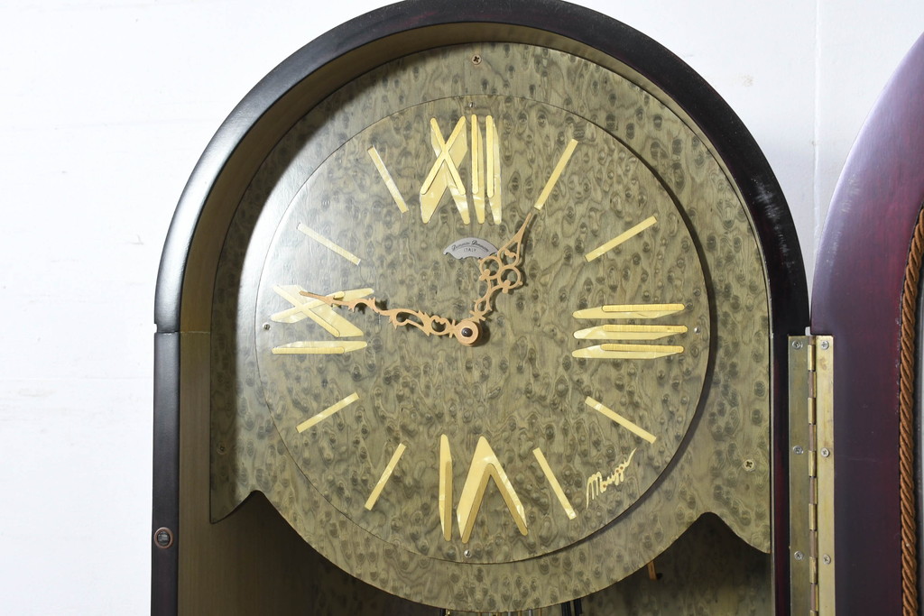 中古　美品　ARTEM(アルテム)社製　Diamantini Domeniconi(ディアマンティーニ　ドメニコーニ)　バーズアイメープル　端正な作りの真鍮(しんちゅう)象嵌入りホールクロック(時計台、振り子時計、ディスプレイ)(定価約50万円)(R-082157)