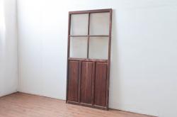 アンティーク建具　上手物!!　繊細な作りが魅力的な筬格子と凝った面取り框の欄間3枚(らんま、明り取り、明かり取り)(R-081967)