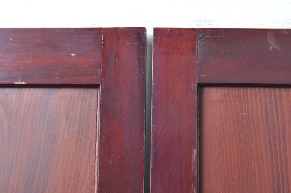 アンティーク建具　杉材　一枚板　味わい深い色合いと木目が魅力的な板戸4枚セット(引き戸、建具)(R-081084)