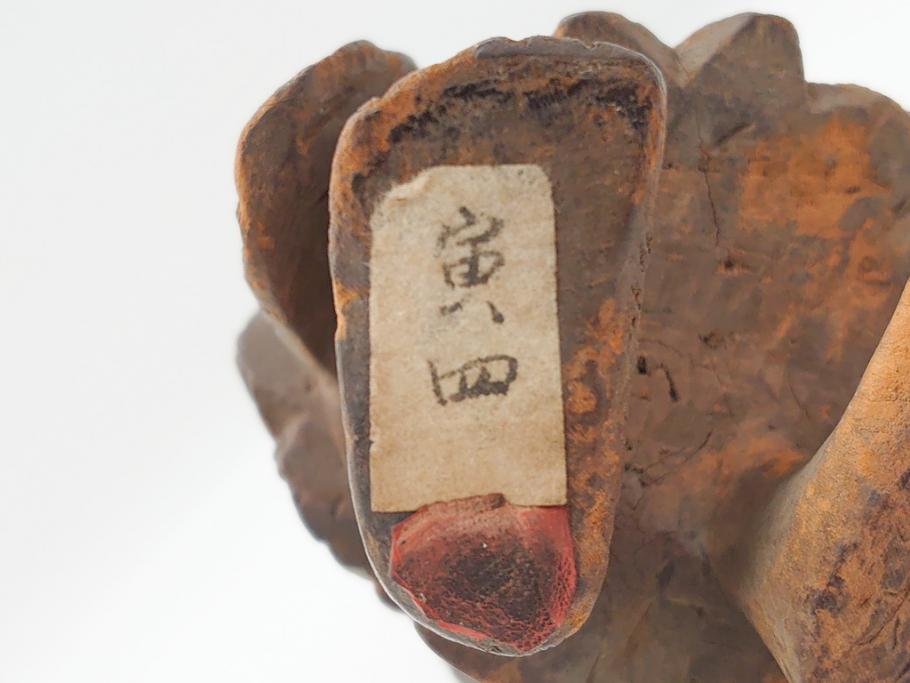 人気を誇る 時代物 江戸期〜明治期 木彫り 和尚?(網代笠、寅四、六内 憎? アンティーク雑貨