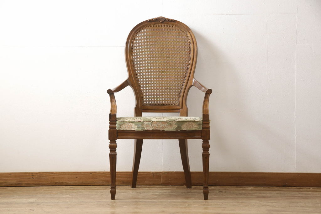 中古　DREXEL HERITAGE(ドレクセルヘリテイジ)　Cameo Classics(キャメオクラシックス)　格調高い雰囲気が魅力のマホガニー製アームチェア(イス、椅子、ダイニングチェア)(定価約35万円)(R-060872)