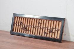 アンティーク建具　総ケヤキ材　細身のサイズが嬉しい!巾着金具がアクセントの格子蔵戸1枚(格子戸、建具、玄関戸、引き戸)(R-051156)