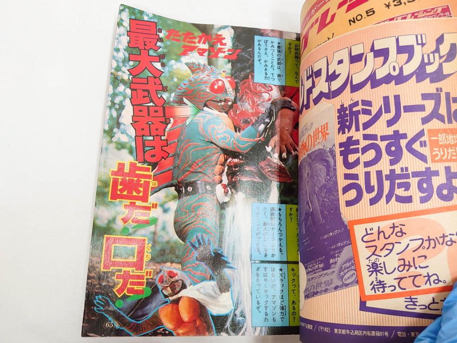 昭和49年　1974年　テレビマガジン 11月号・12月号　テレビ雑誌2冊セット(仮面ライダーアマゾン、グレートマジンガー、トランプ、講談社、ブロマイド、スタンド、情報誌、古本)(R-082272)