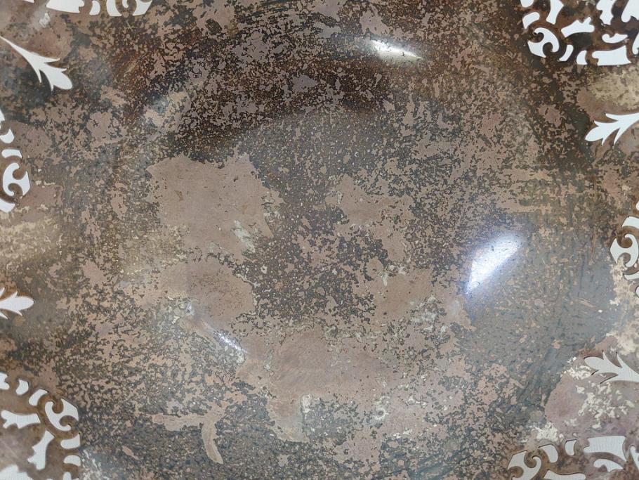 宮本商行　MIYAMOTO-SHOKO　純銀製　STERLINGSILVER　透飾貝脚　コンポート　540g　繊細な装飾がテーブルに華やぎをもたらす菓子器(皿)(R-063270)