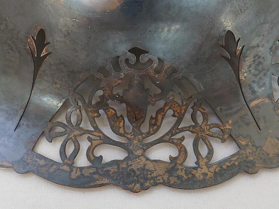 宮本商行　MIYAMOTO-SHOKO　純銀製　STERLINGSILVER　透飾貝脚　コンポート　540g　繊細な装飾がテーブルに華やぎをもたらす菓子器(皿)(R-063270)