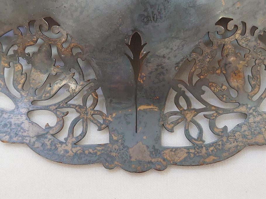 宮本商行　MIYAMOTO-SHOKO　純銀製　STERLINGSILVER　透飾貝脚　コンポート　540g　繊細な装飾がテーブルに華やぎをもたらす菓子器(皿)(R-063270)