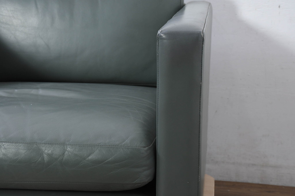 アメリカビンテージ　高級輸入家具　Knoll(ノル)　フィスターコレクション　総革の贅沢な1人掛けラウンジソファ4脚セット(レザー、一人掛け、1Pソファ、アームソファ、ヴィンテージ、ノール、バラ売り可能)(現行定価4脚で約280万円)(R-081163)