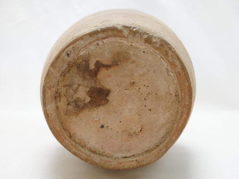 時代物　高麗青磁　一味違ったディスプレイが叶う花瓶(共箱付き、中国、李朝、花器、花生、陶磁器)(R-063286)