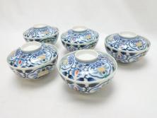 明治〜大正　九谷焼　色絵　茶器セット(急須、湯冷まし、茶碗、湯呑み、和食器)(R-045265)