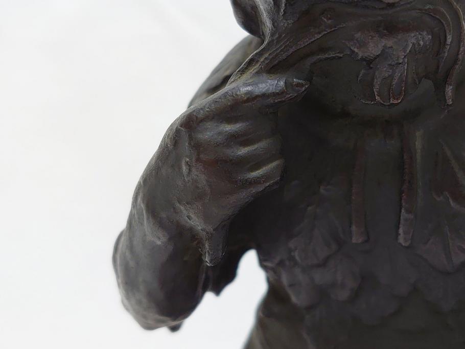 品数豊富！ 神農之像 富田武雄作 ブロンズ像(共箱付き、オブジェ、置物)(R その他