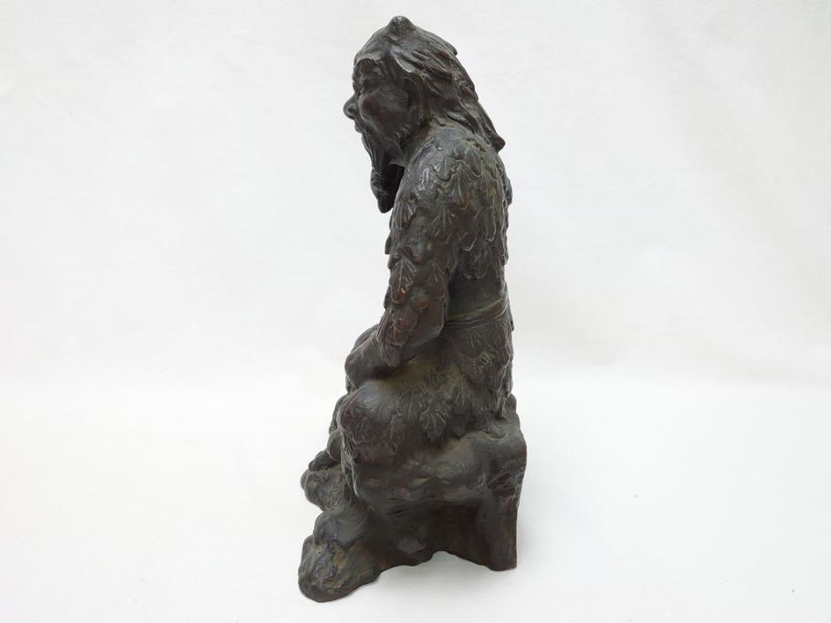 人気新品入荷 神農之像 富田武雄作 ブロンズ像(共箱付き、オブジェ、置物)(R 立体・オブジェ